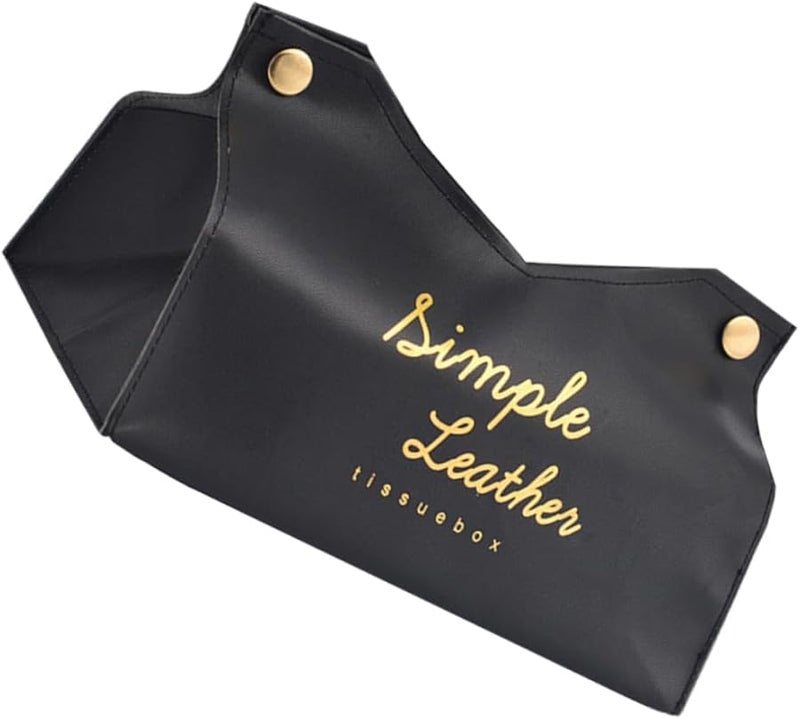 Leather Tissue Box Holder Compact Easy to Carry Paper Towel Napkin Dispenser - Image 1